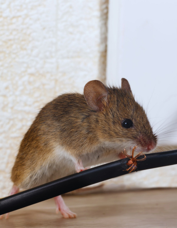 Mouse chewing on a house wire